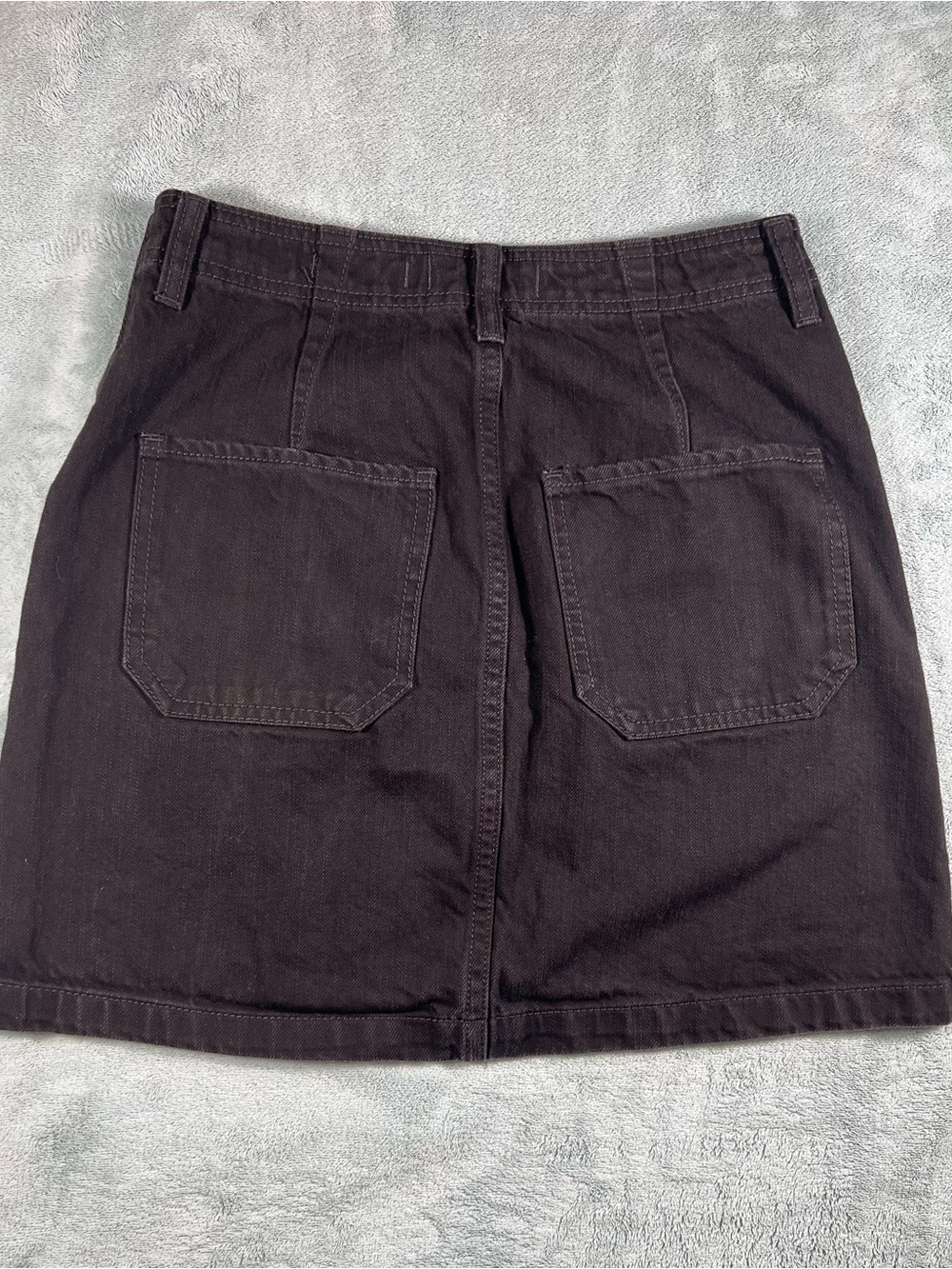 Hollister Ultra High Rise Black Button Front Denim Mini Skirt Women’s Size 5 - Picture 8 of 9